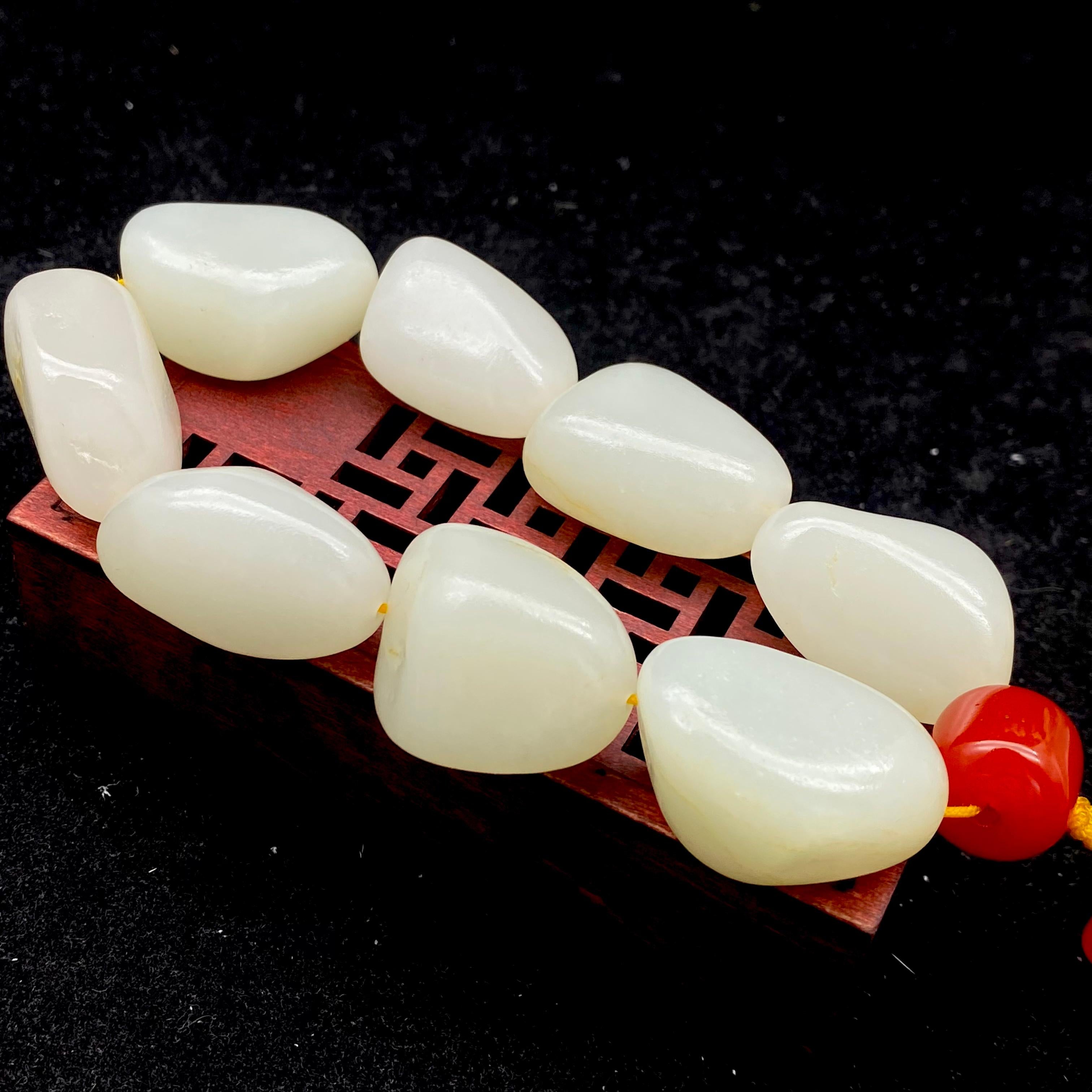 和田玉黄皮【精品手串】（129.2g）