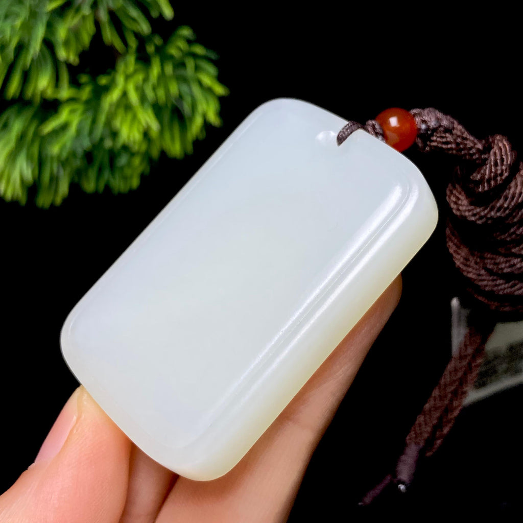 和田玉白玉无事牌（45.4g）