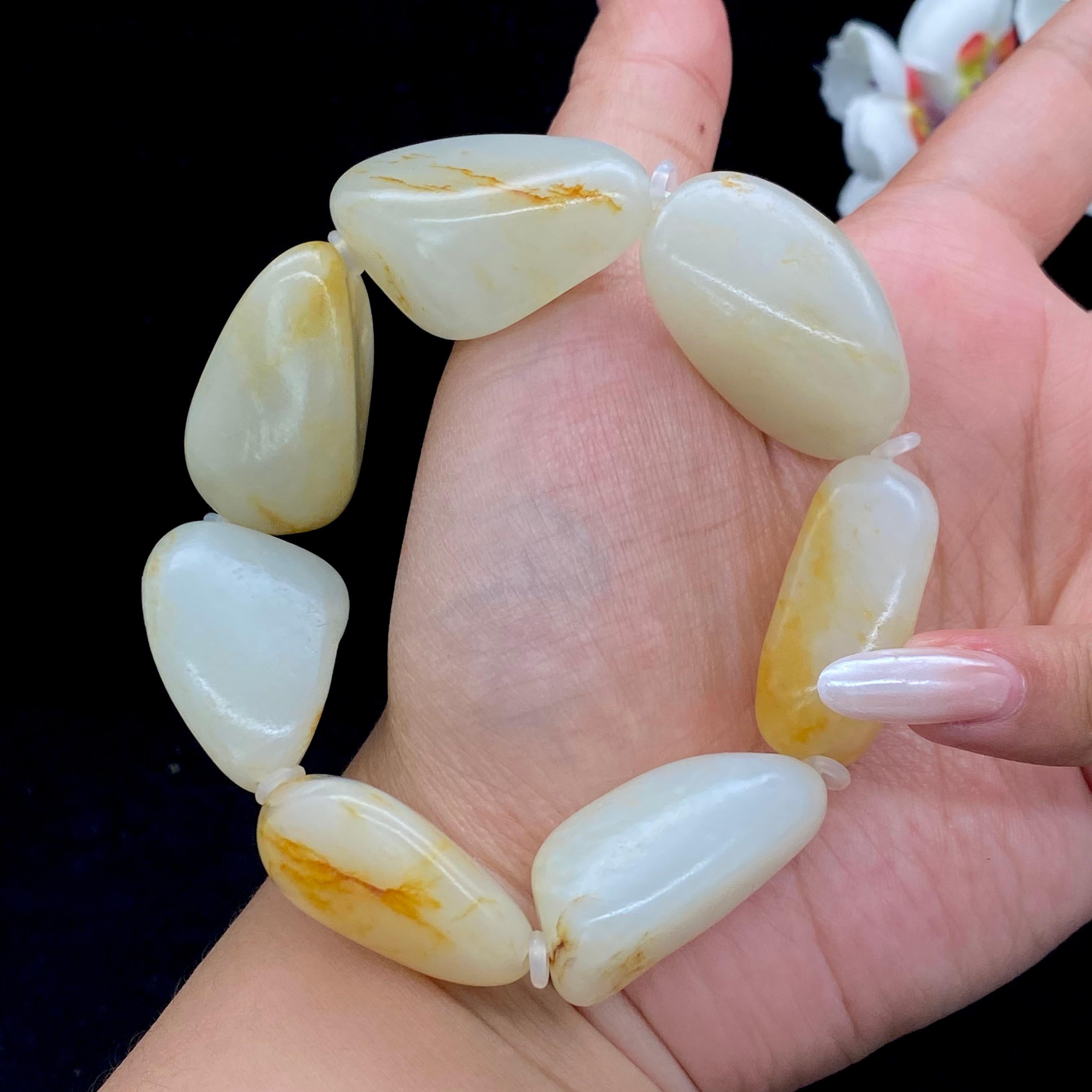 和田玉洒金皮籽料【精品手串】（119.1g）