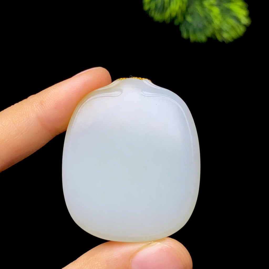 和田玉糖白无事牌（31.4g）