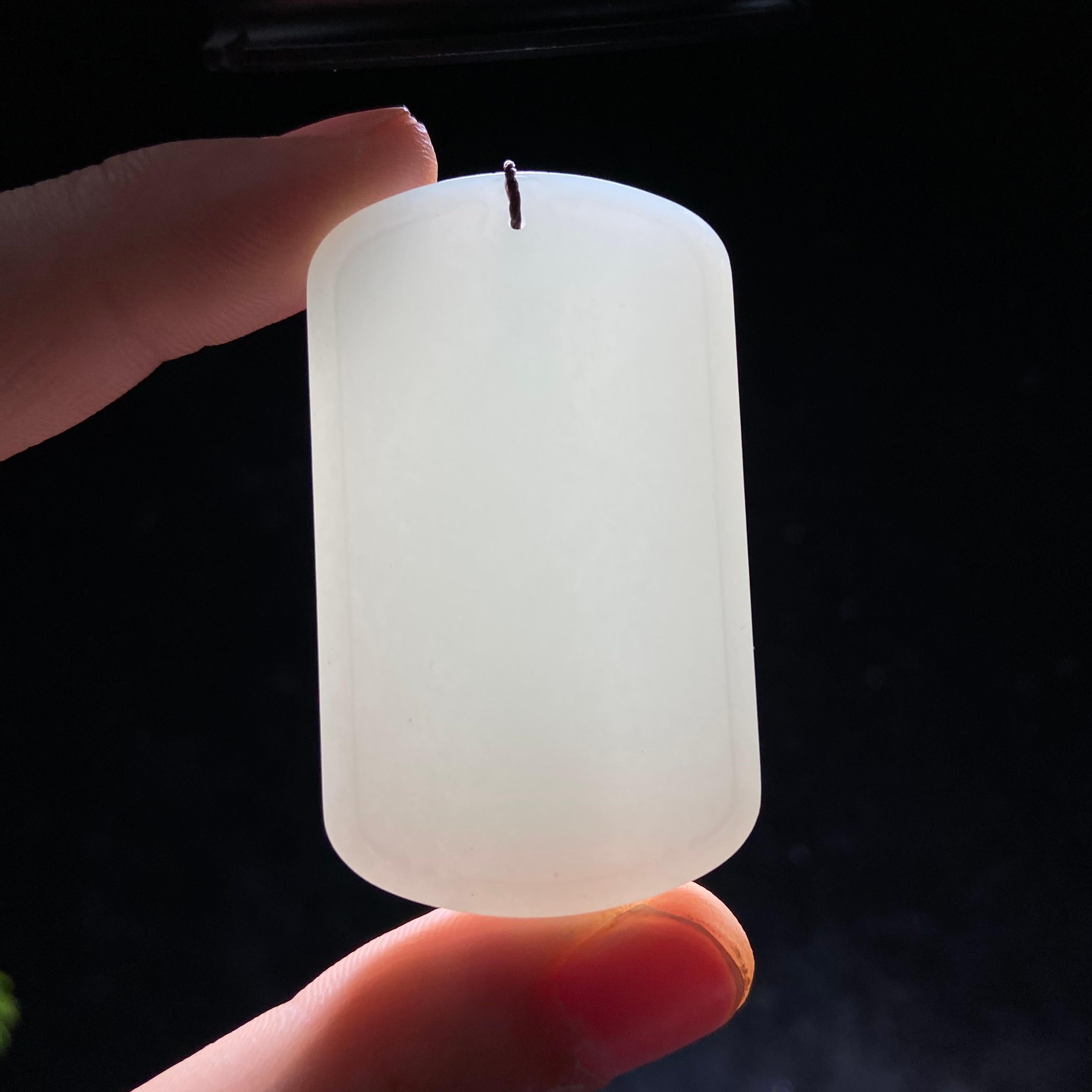 和田玉白玉无事牌（23.8g）