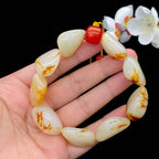 和田玉洒红皮籽料【精品手串】（73.9g）