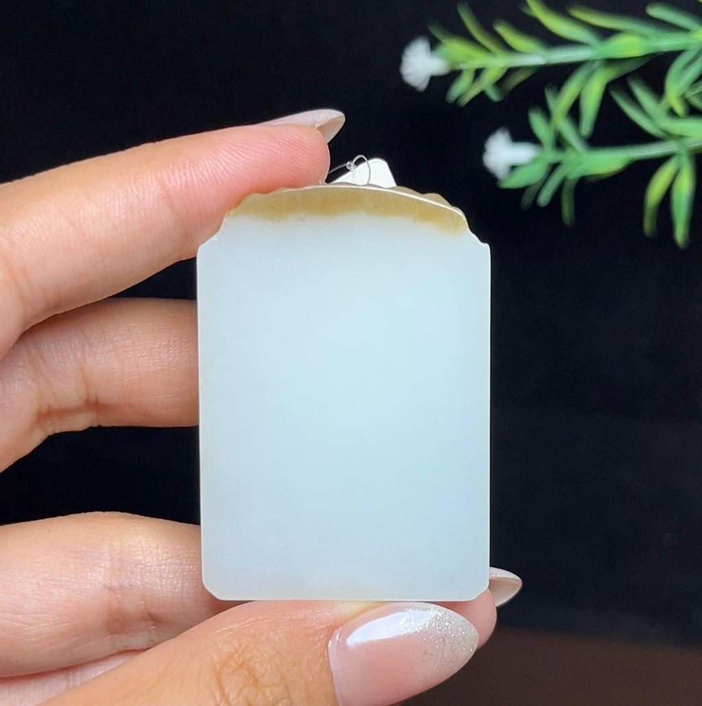 和田玉糖白平安无事牌（40.8g）