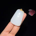和田玉糖白平安无事牌（18.2g）