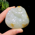 和田玉籽料财富双全把件（173.0g）