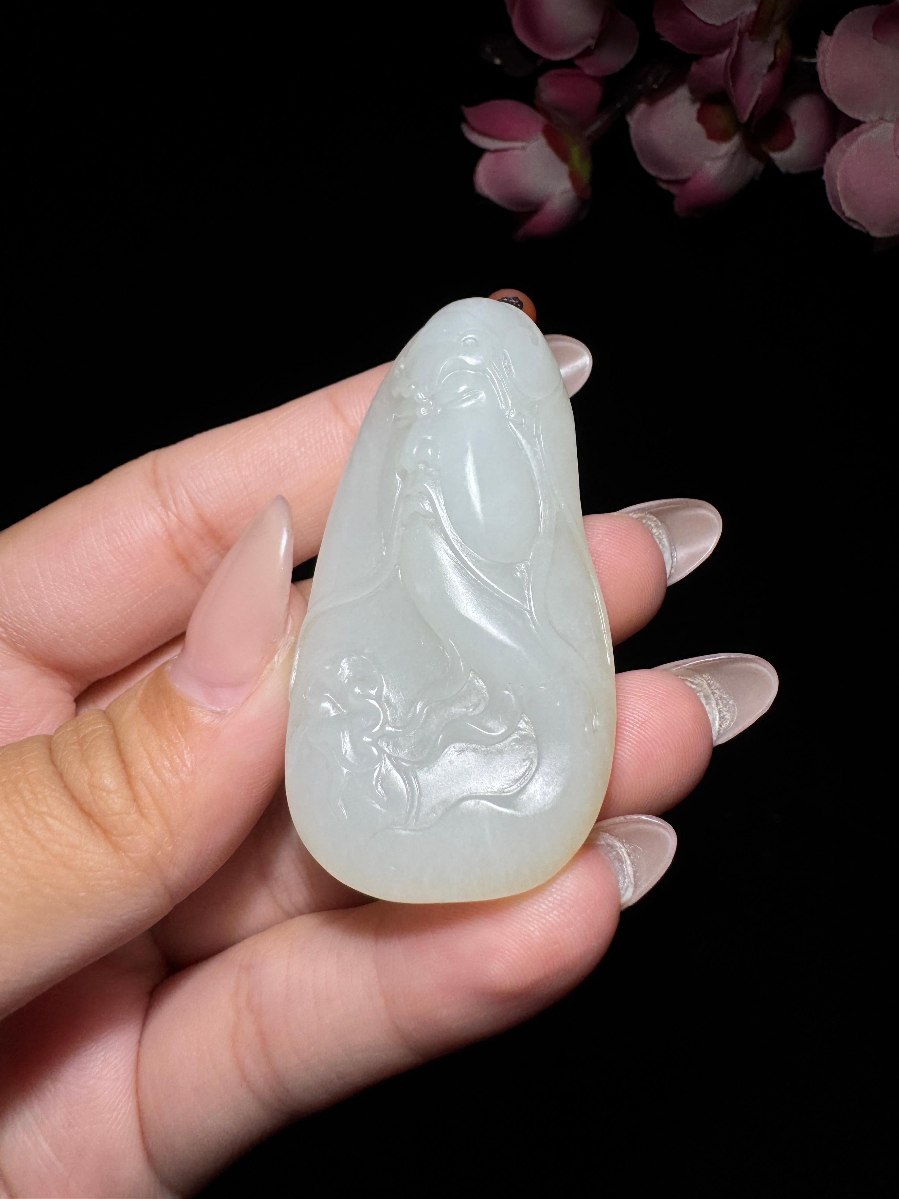 和田玉籽料关公挂件（43.9g）