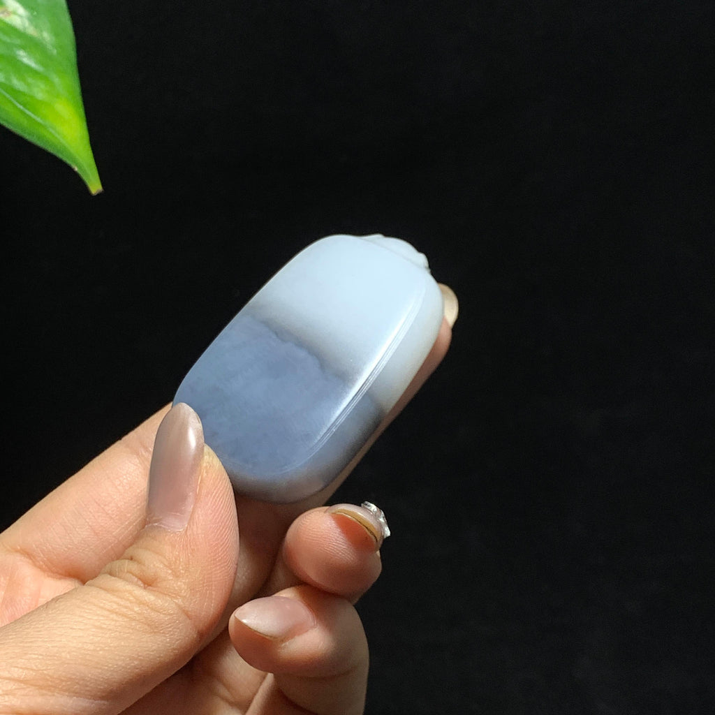 和田玉青花无事牌挂件（42.2g）