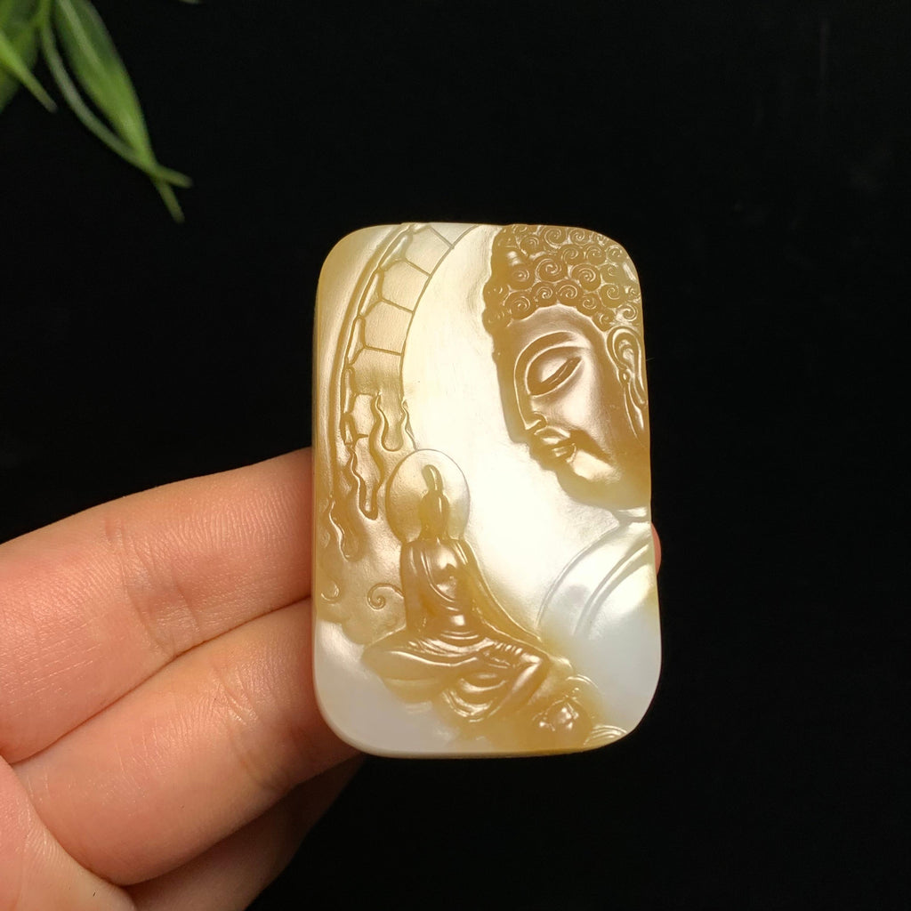 高品质新疆且末糖羊脂白玉悟道挂件（68.8g）