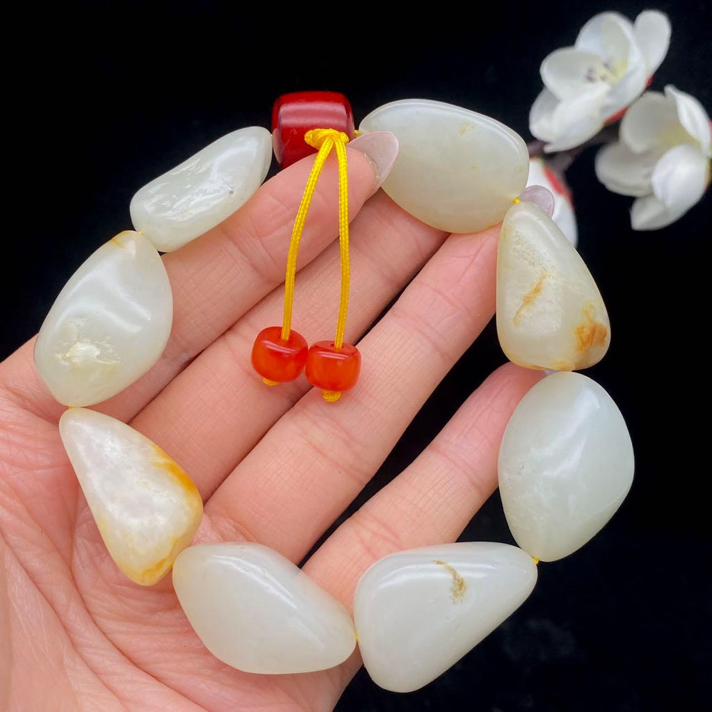 和田玉洒金皮【精品手串】（77.6g）