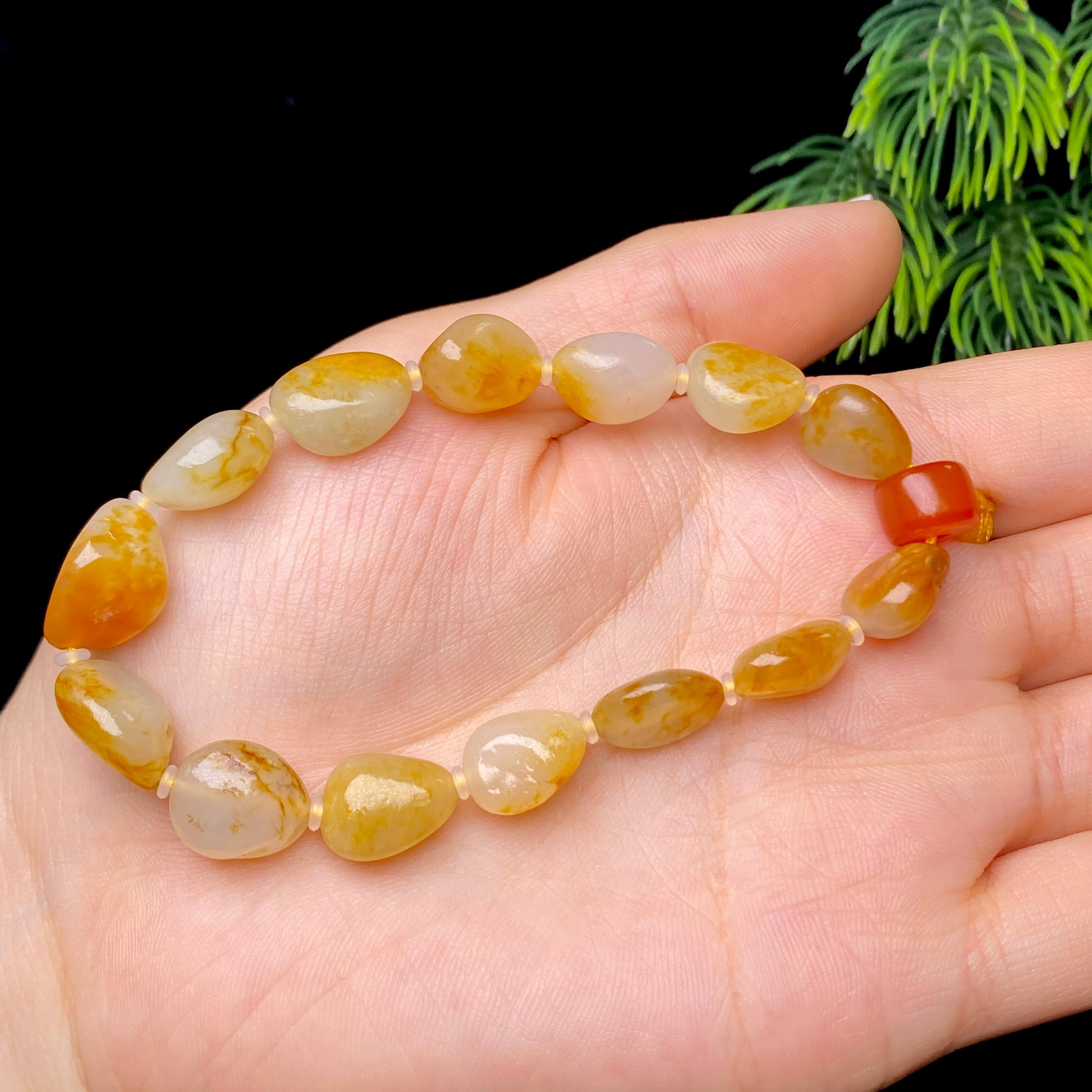 和田玉洒金皮籽料手串（19.1g）