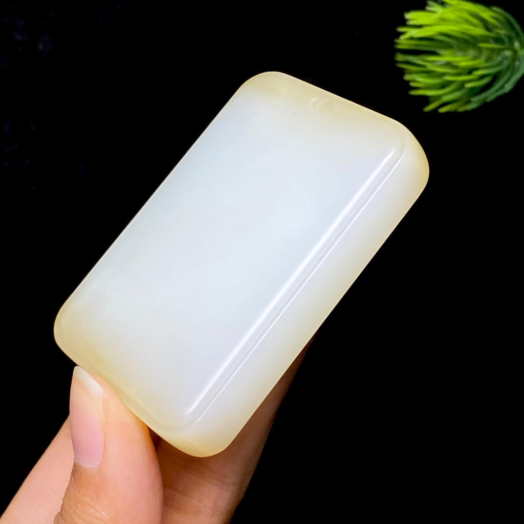 和田玉糖白无事牌（73.4g）