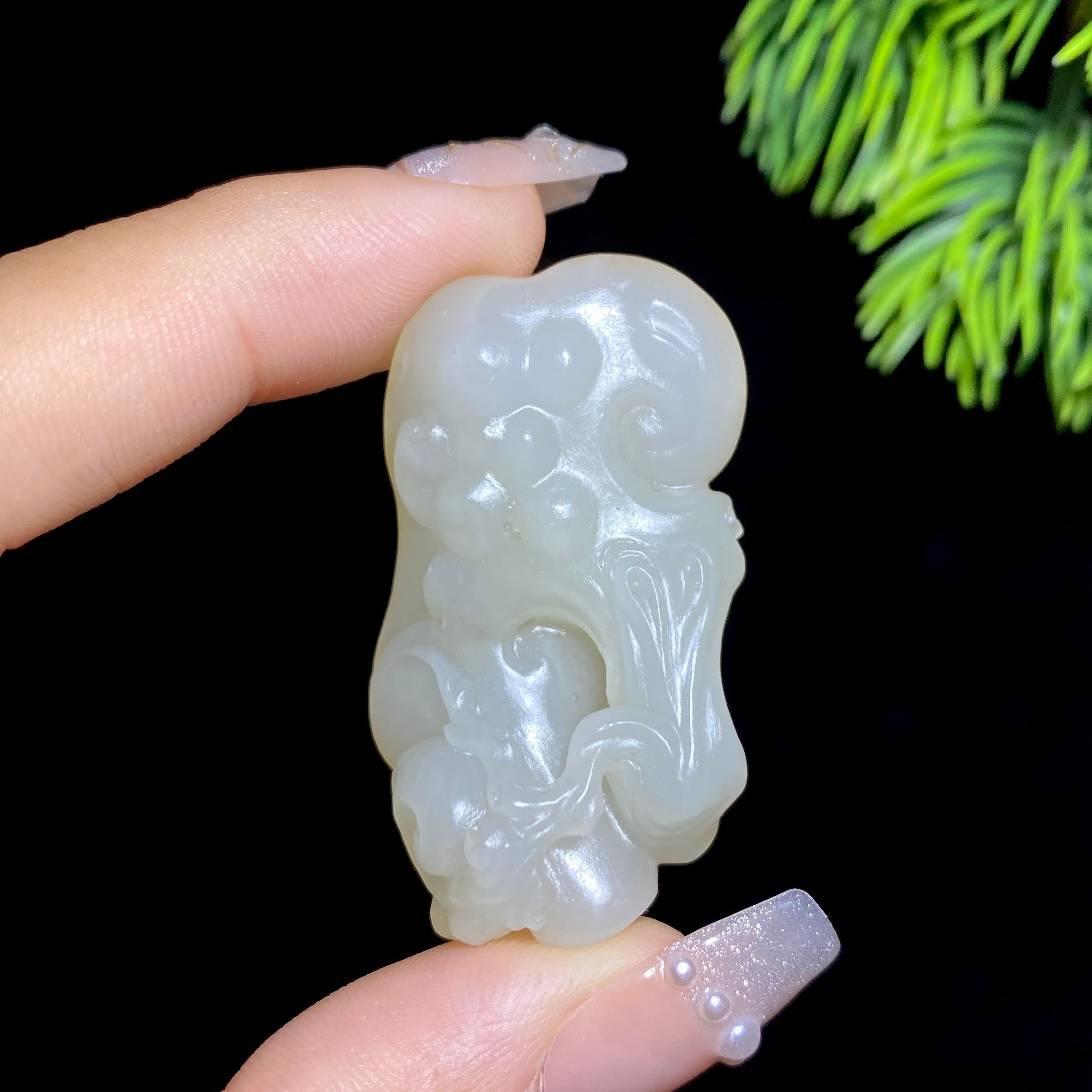 和田玉籽料如意挂件（16.4g）