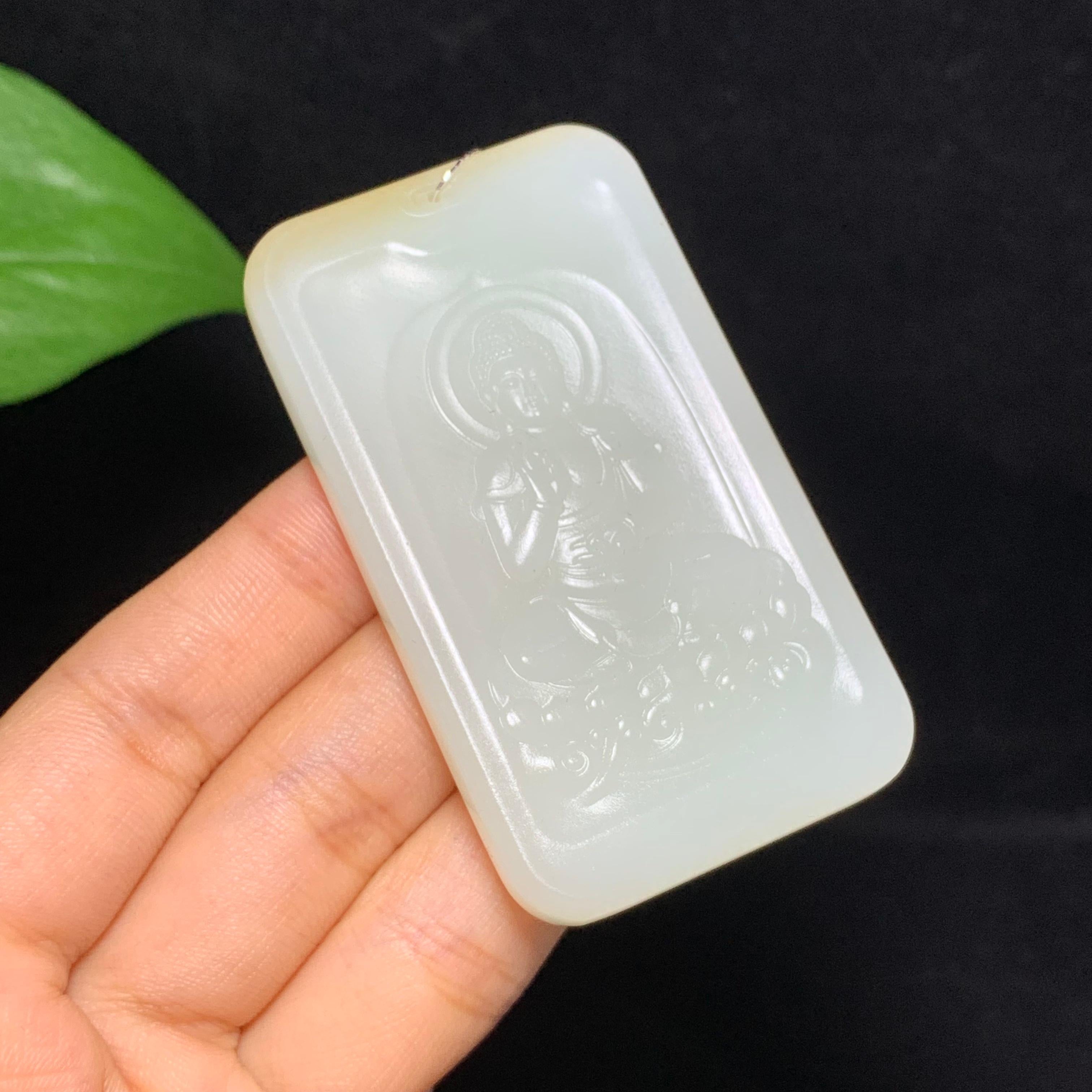 高品质新疆且末糖白玉阿弥陀佛挂件（58.6g）