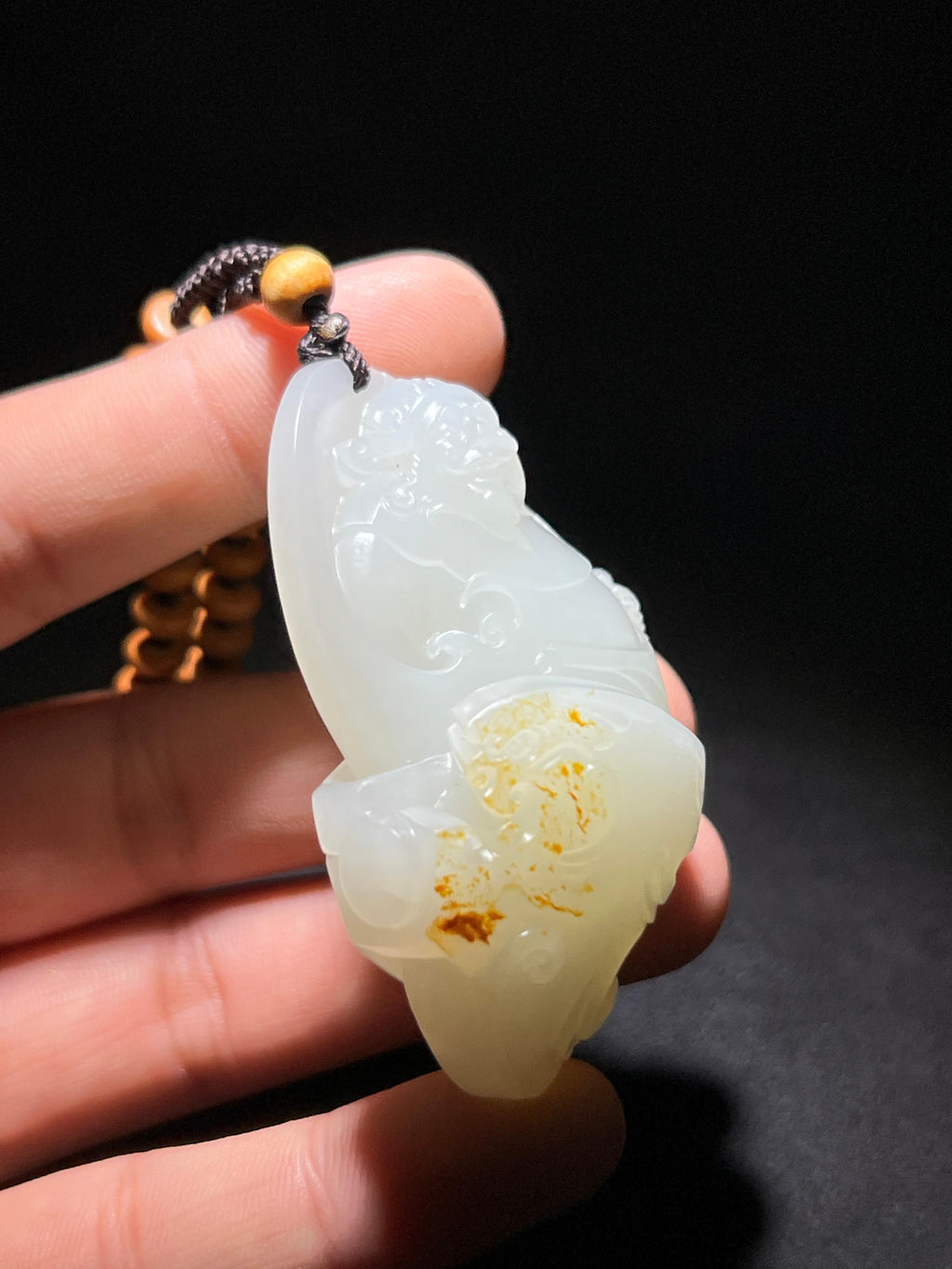 和田玉籽料财神（77.3g）