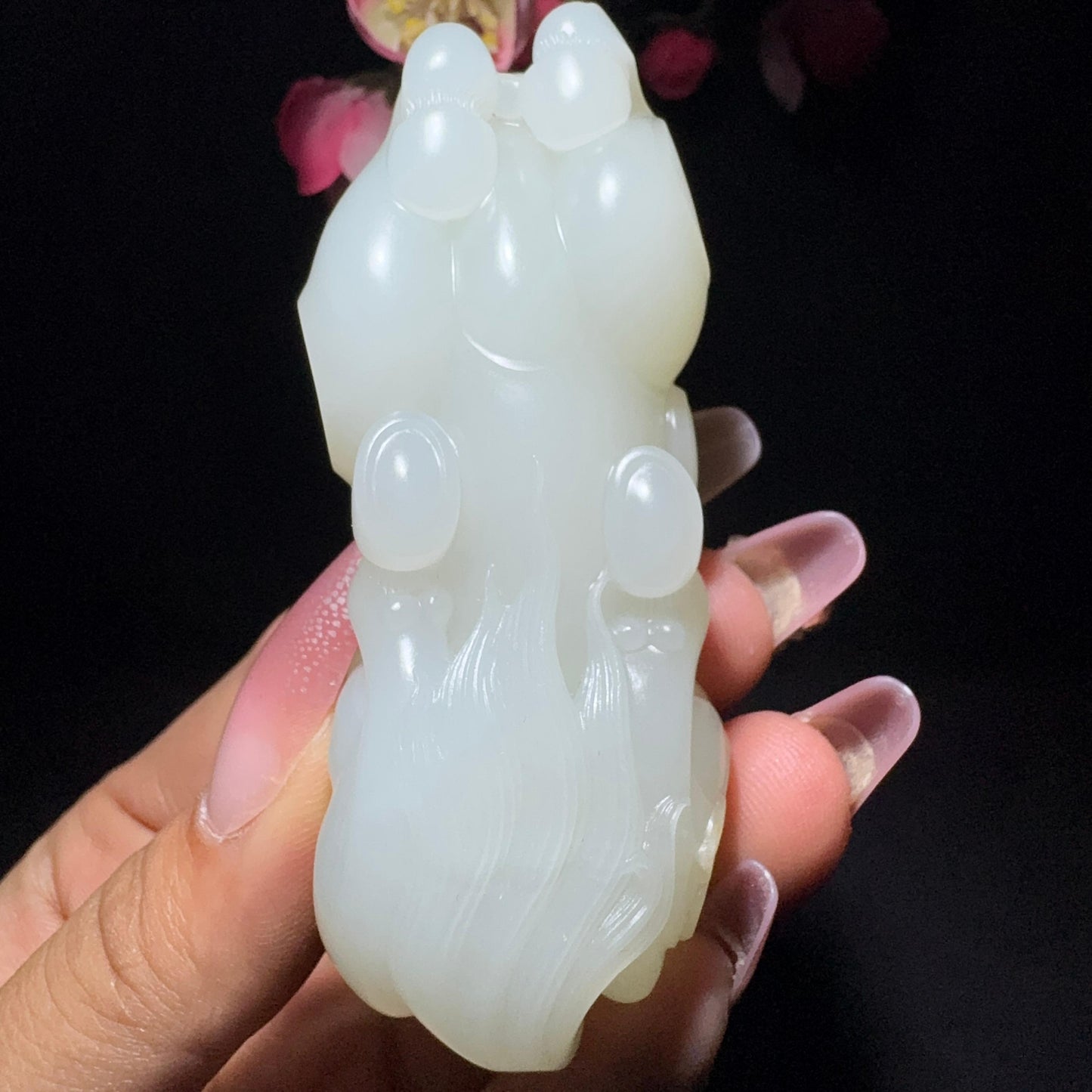 和田玉籽料手把件马到功成（114.4g）