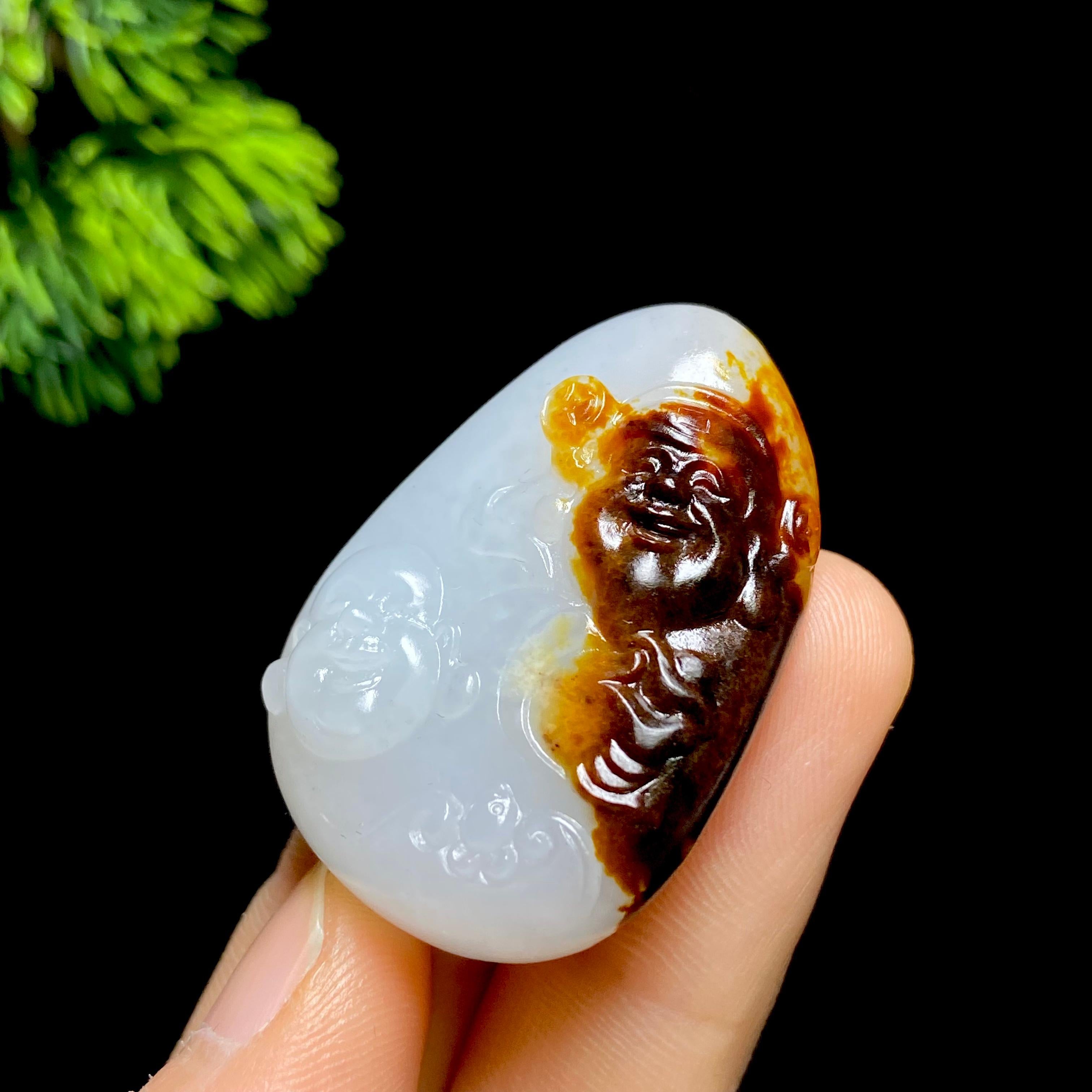 和田玉籽料财神弥勒（27.5g）