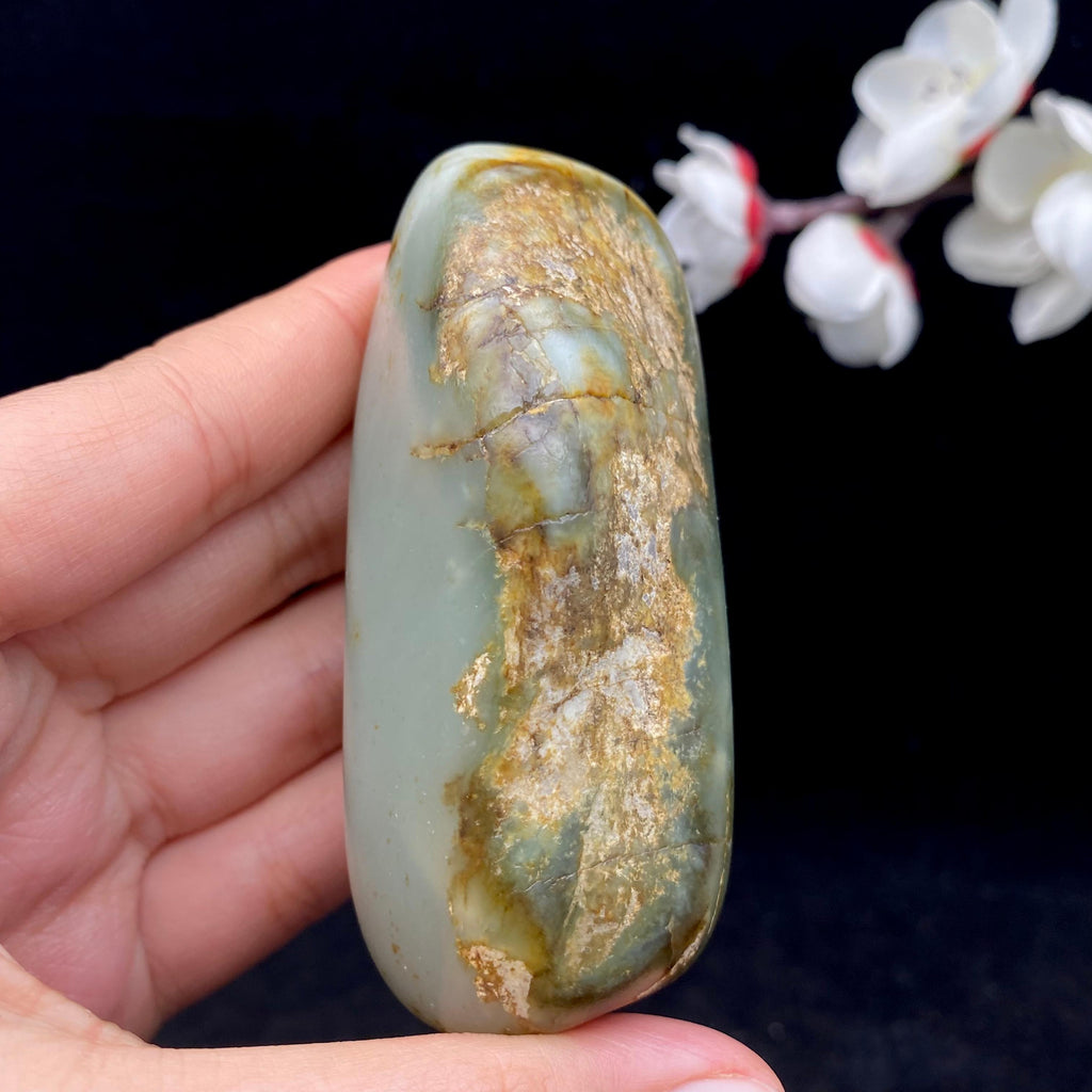 和田玉青白玉带翠籽料（190.3g）