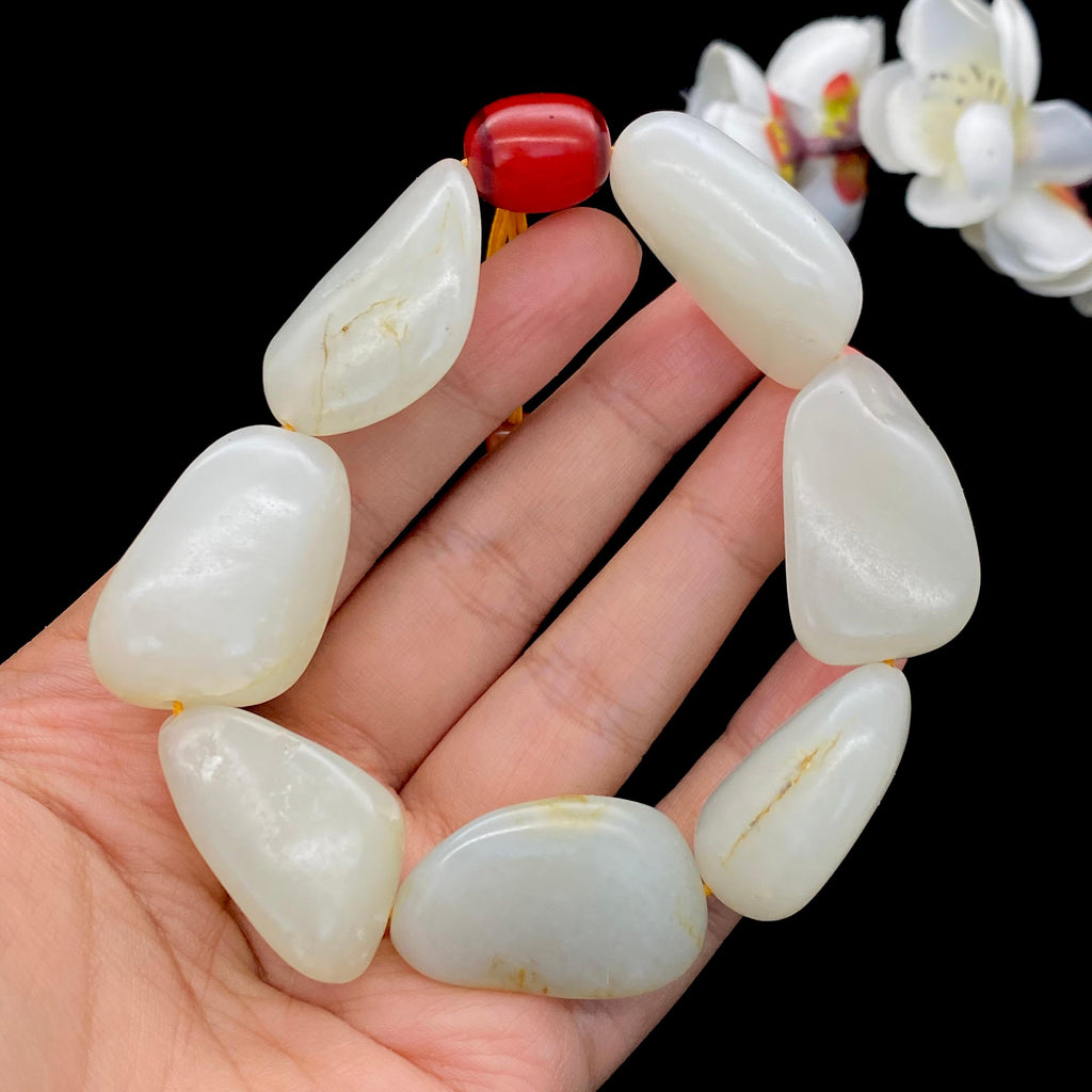 和田玉洒金皮【精品手串】（94.8g）