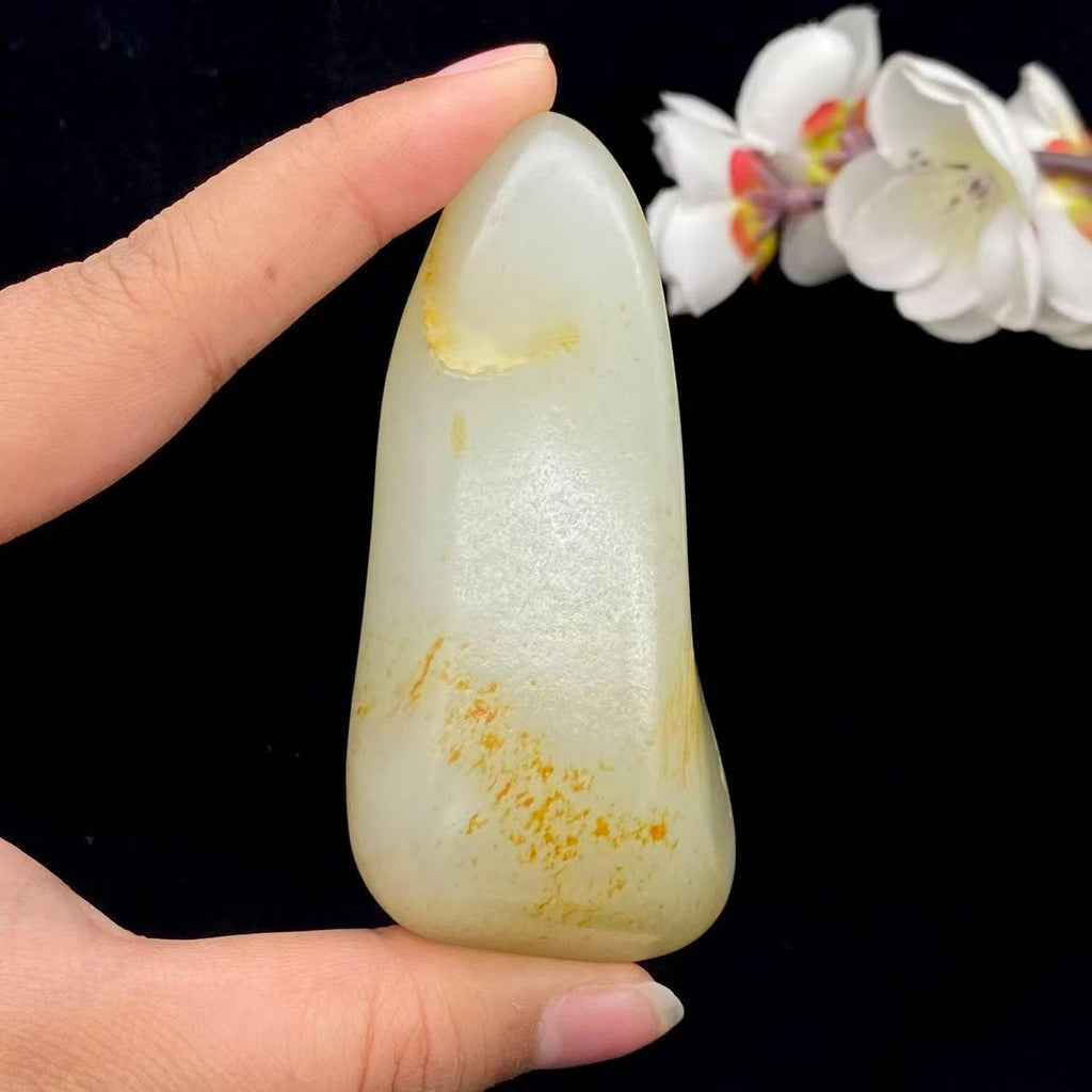 和田玉洒金皮籽料手把件（98.5g）