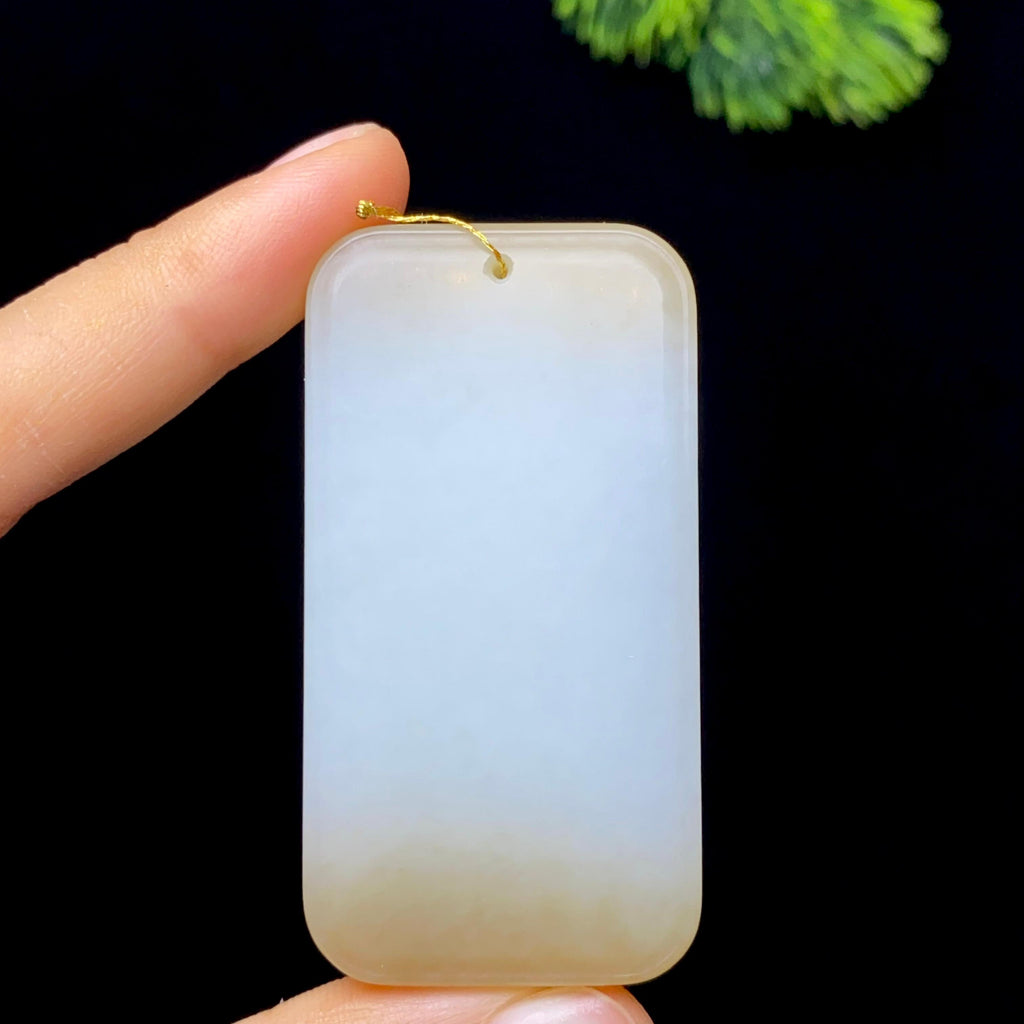 和田玉糖白无事牌（44.9g）