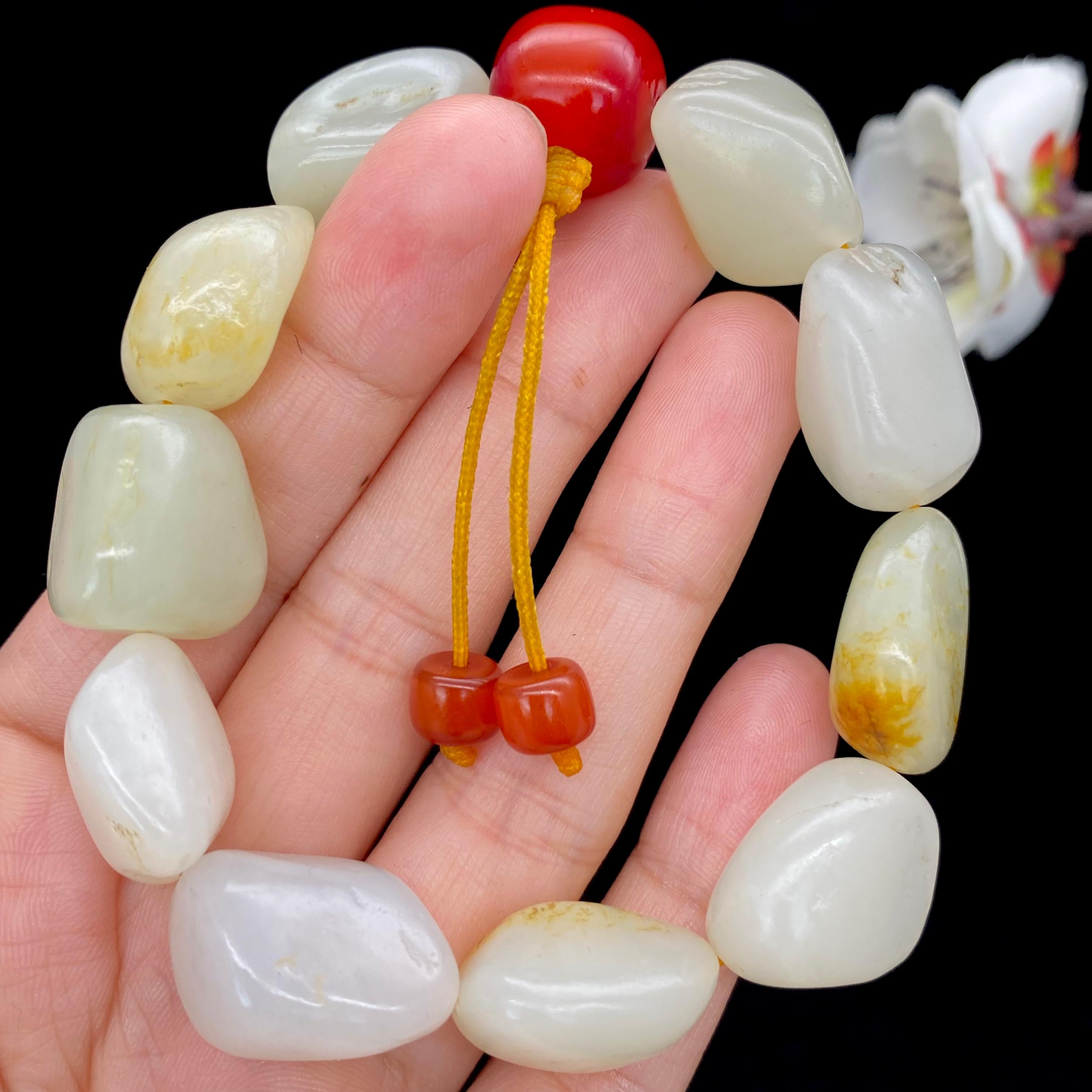 和田玉洒金皮【精品手串】（60g）