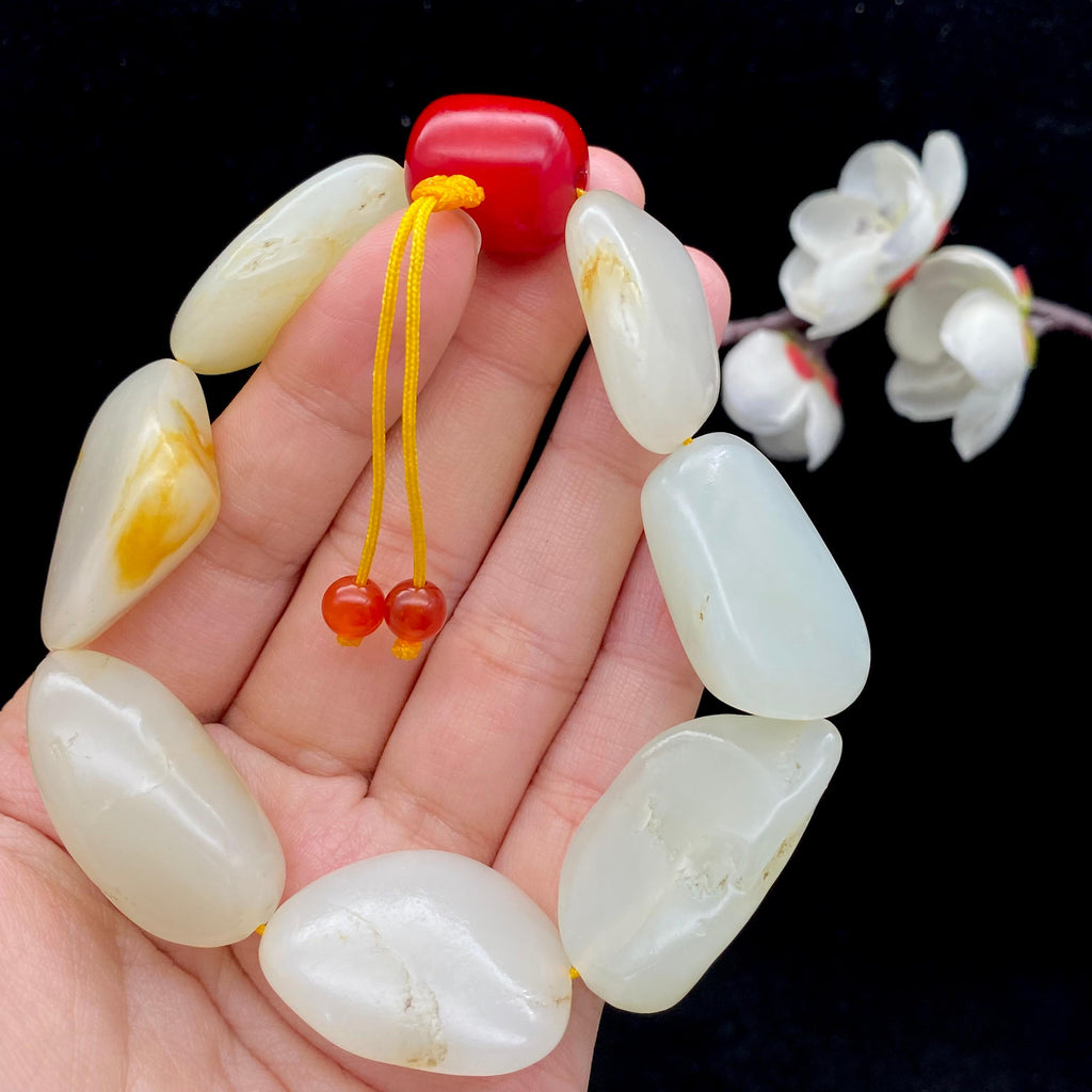 和田玉黄皮籽料【精品手串】（87.4g）