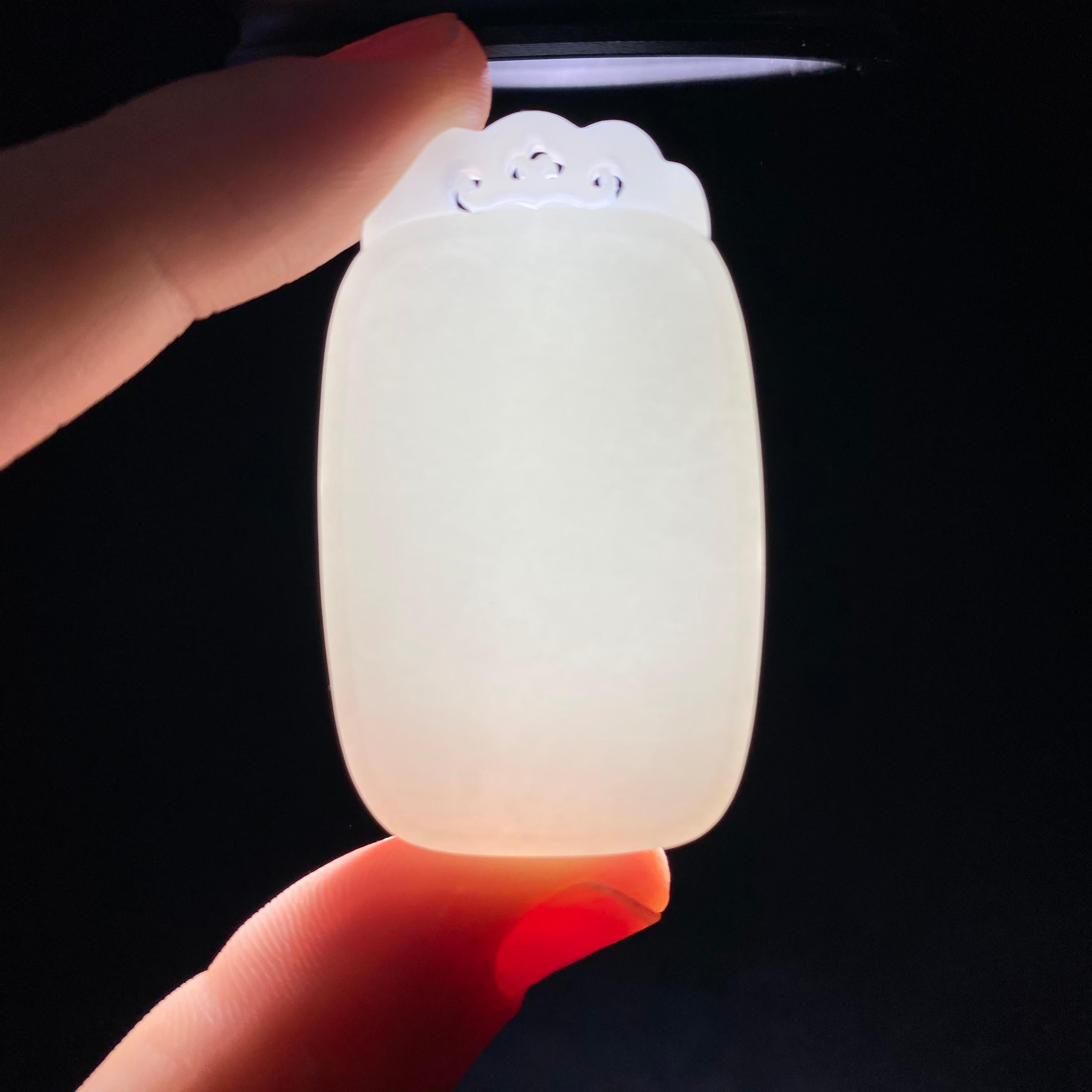 和田玉羊脂白玉平安无事牌（25.1g）