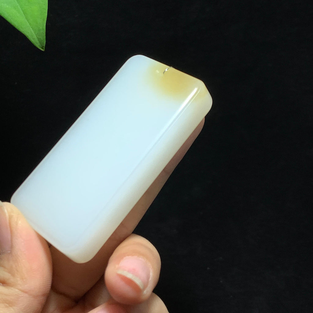 和田山料糖白玉无事牌挂件（73.6g）