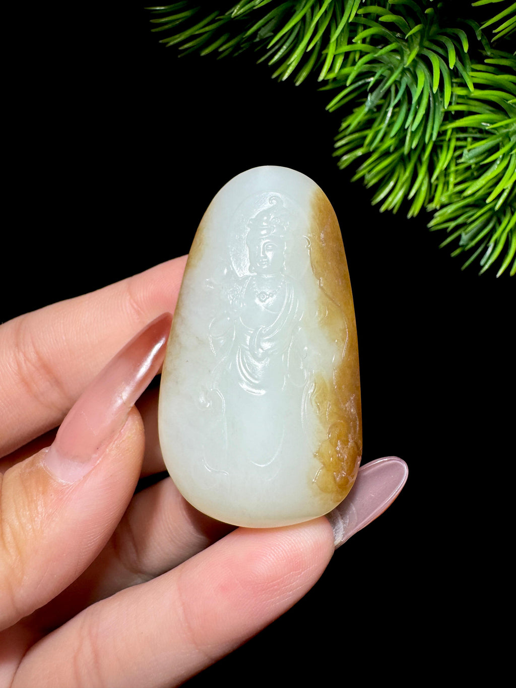和田玉糖白玉观音（23.9g）