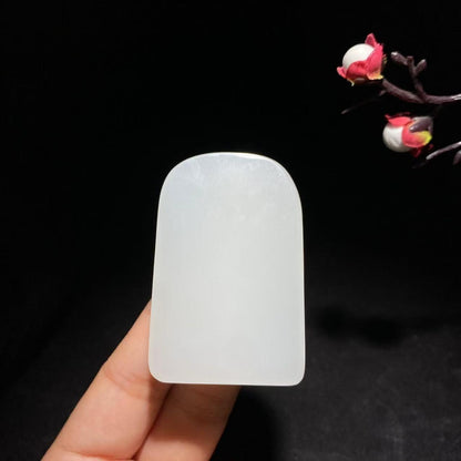 和田冰底白玉观音挂件（61.9g）