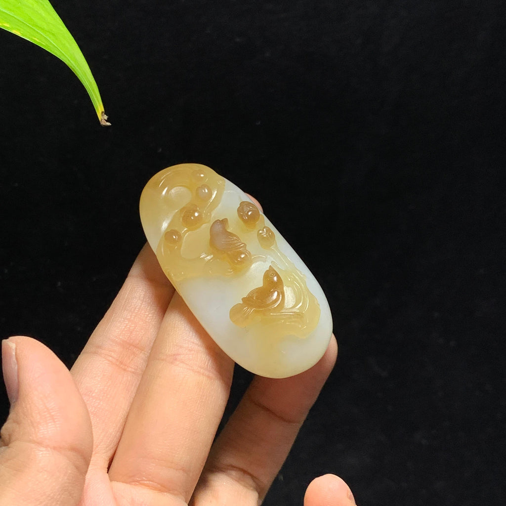 和田山料糖白玉喜上眉梢挂件（44.4g）