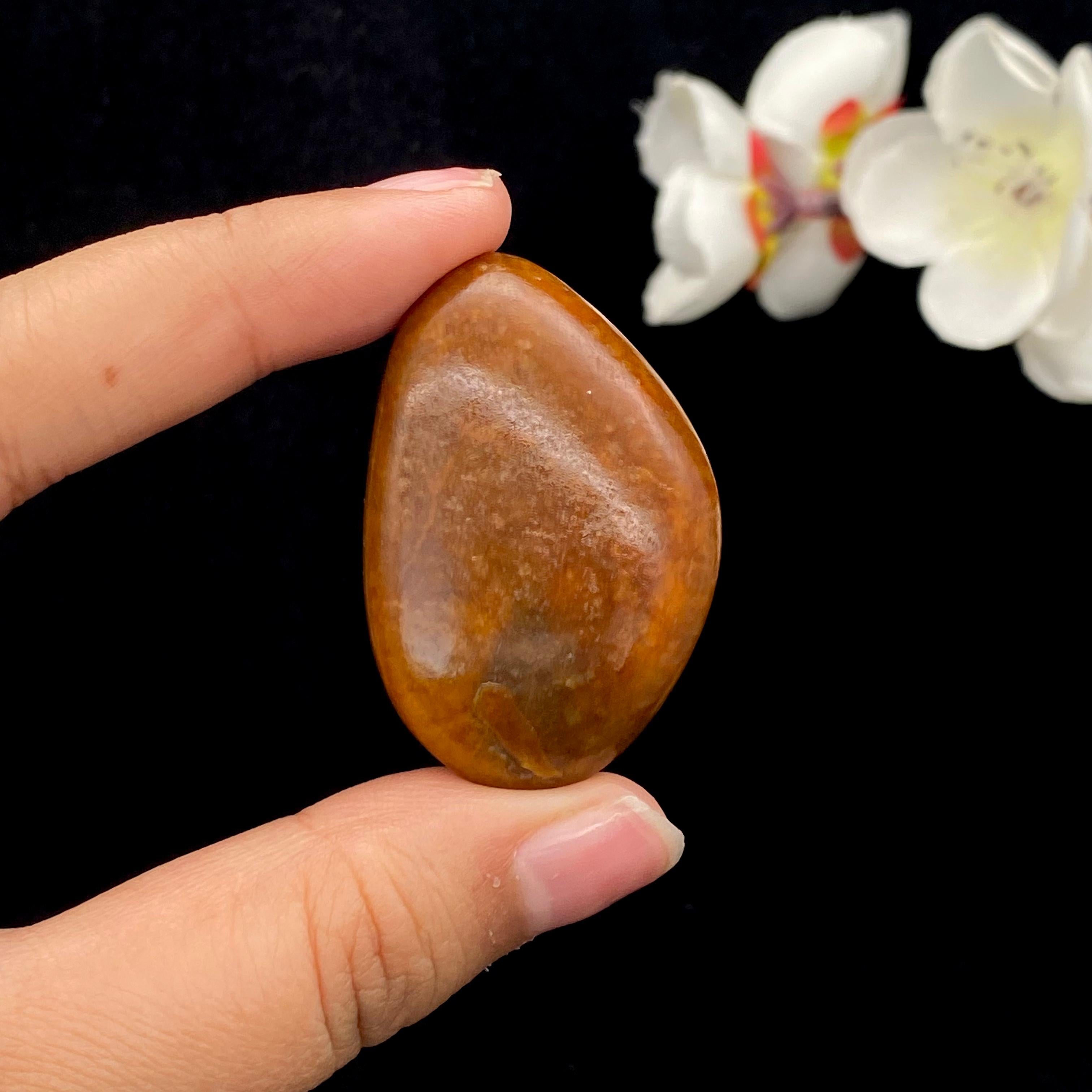 和田玉黄沁皮籽料原石（27.8g） – 厚德载玉