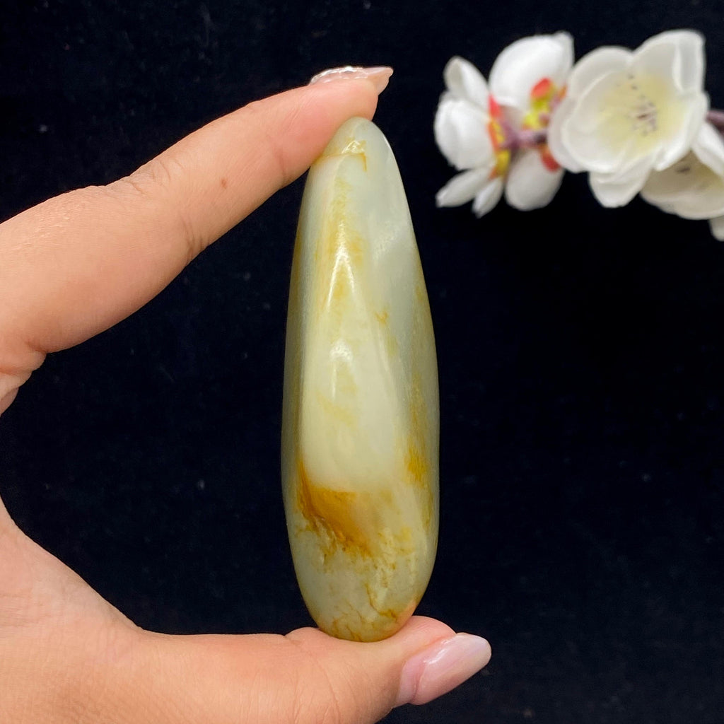 和田玉洒金皮籽料手把件（144.3g）
