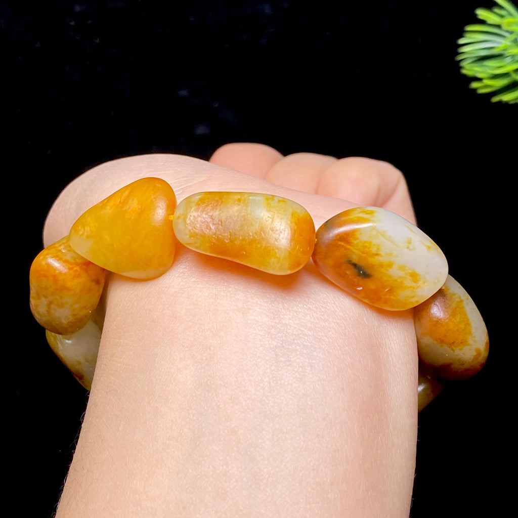 和田玉红皮籽料手串（56.6g）