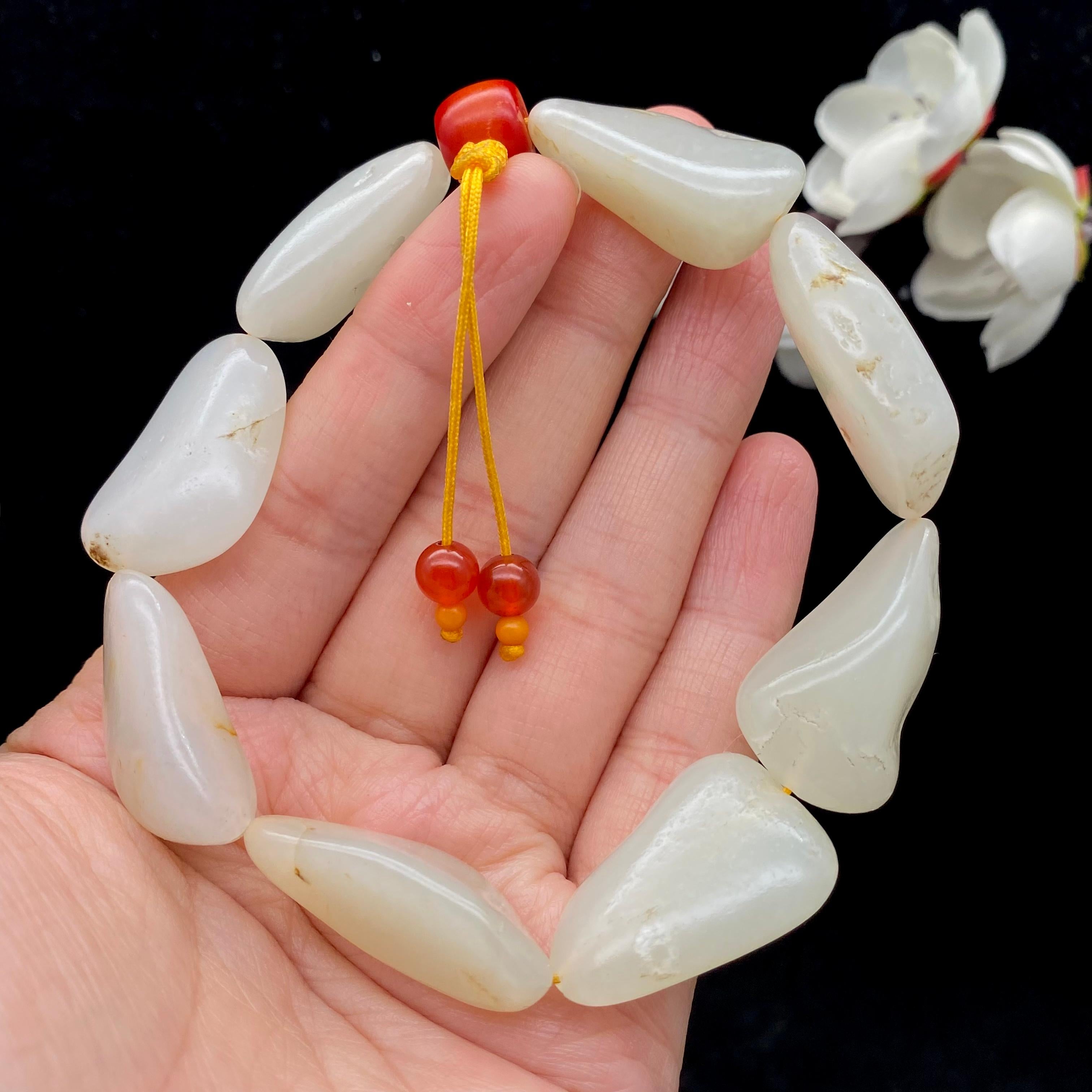 和田玉白玉籽料【精品手串】（54.8g）