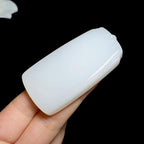 和田羊脂白玉无事牌挂件（58.5g）