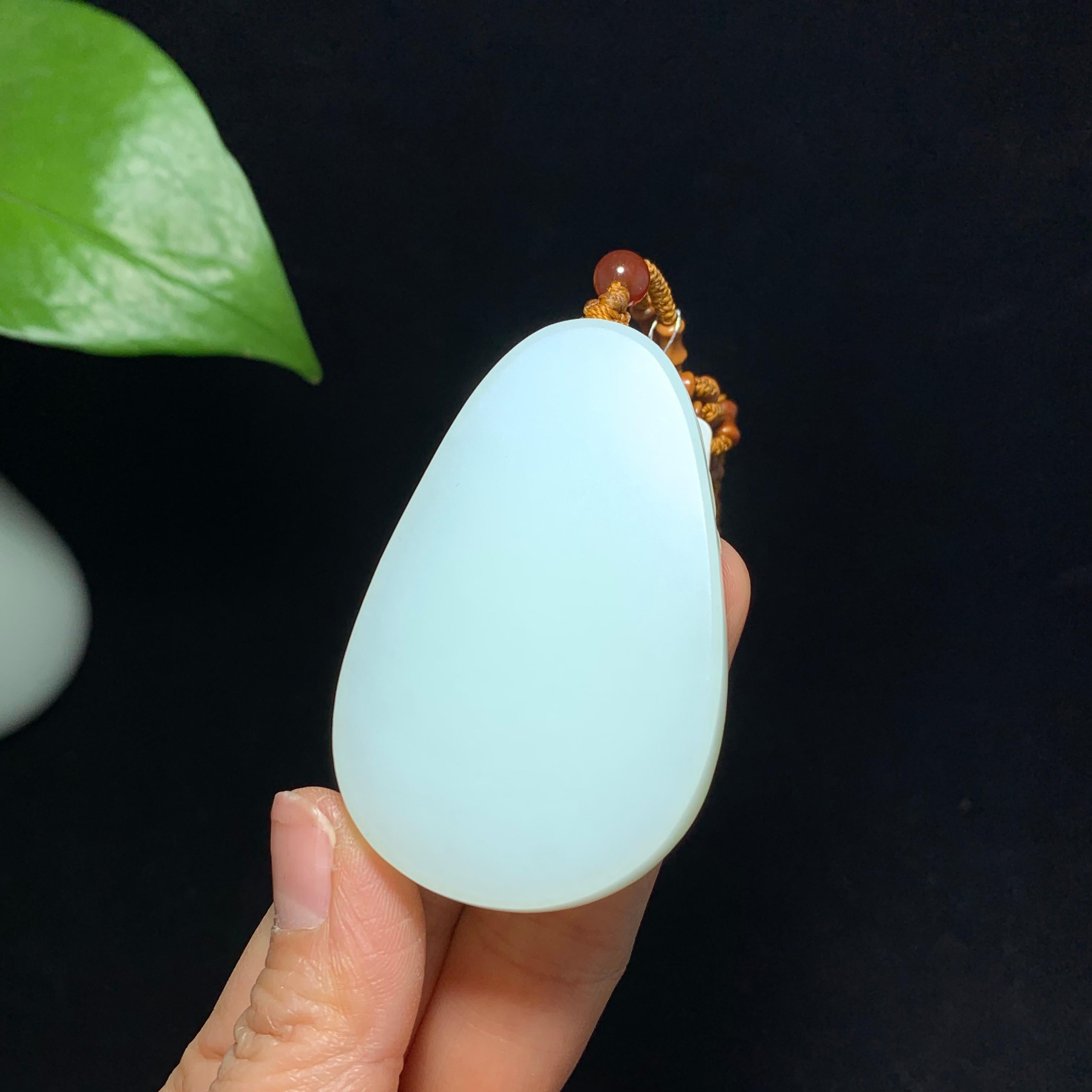 收藏级和田山料羊脂白玉普贤观音（63.0g）