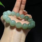 和田籽料翠青圆珠手串（64.8g）