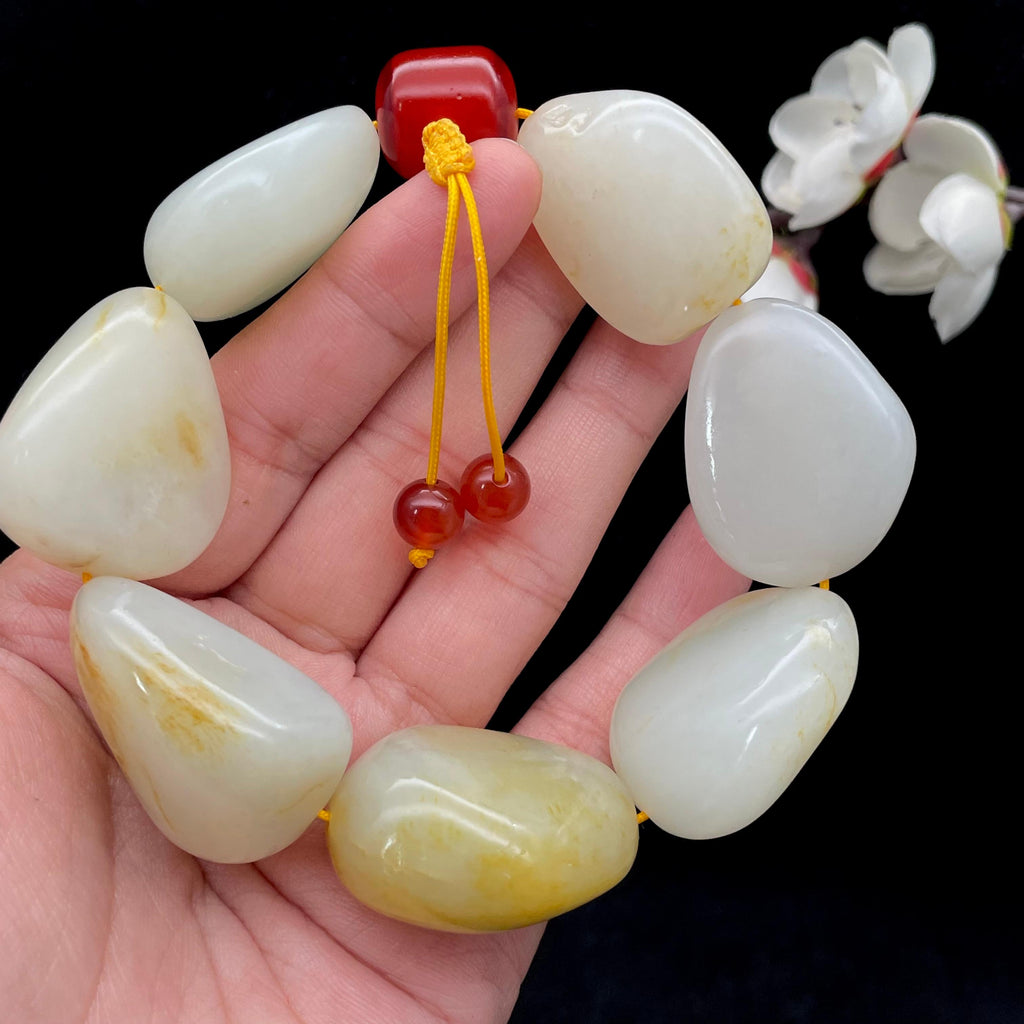 和田玉黄皮籽料【精品手串】（145.3g）