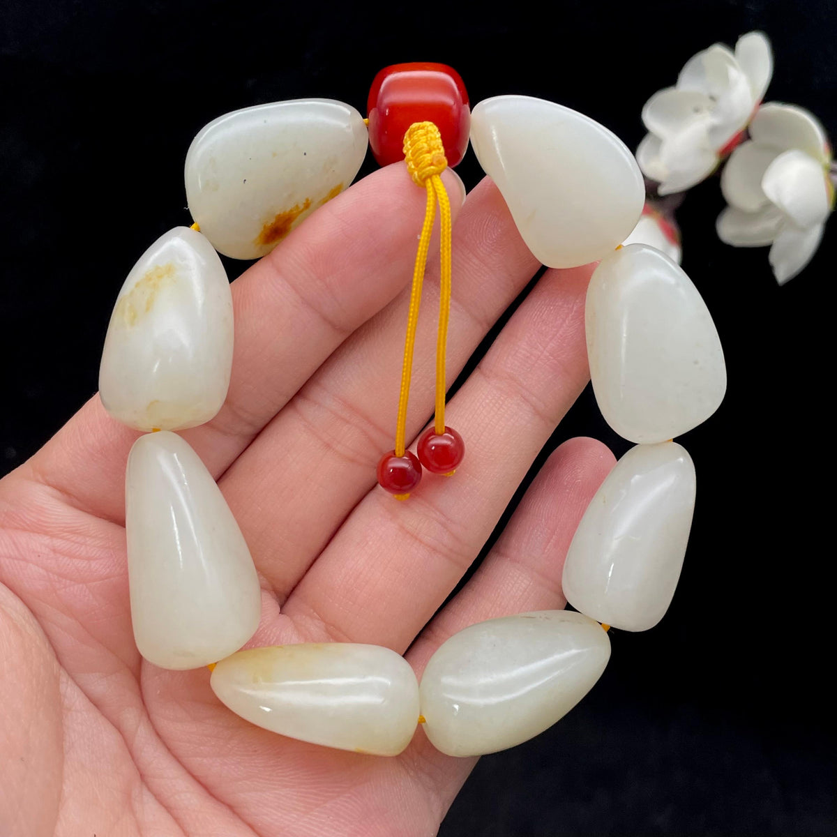 和田玉白玉籽料【精品手串】（76.1g）