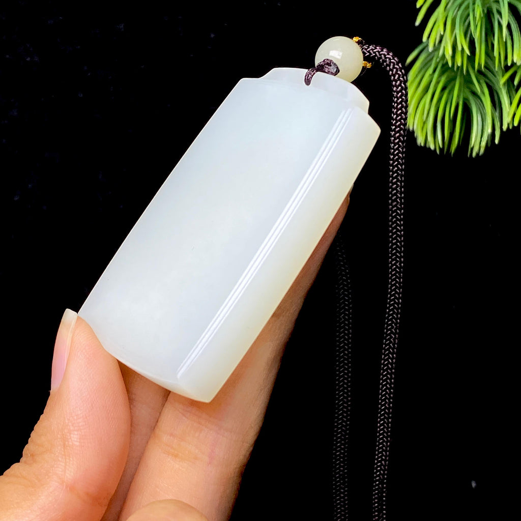 和田玉白玉无事牌（48.0g）