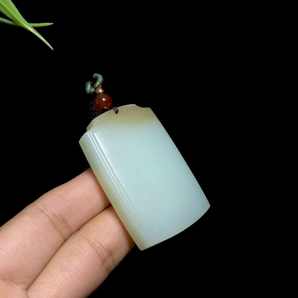 和田玉糖白玉无事牌（43.0g）