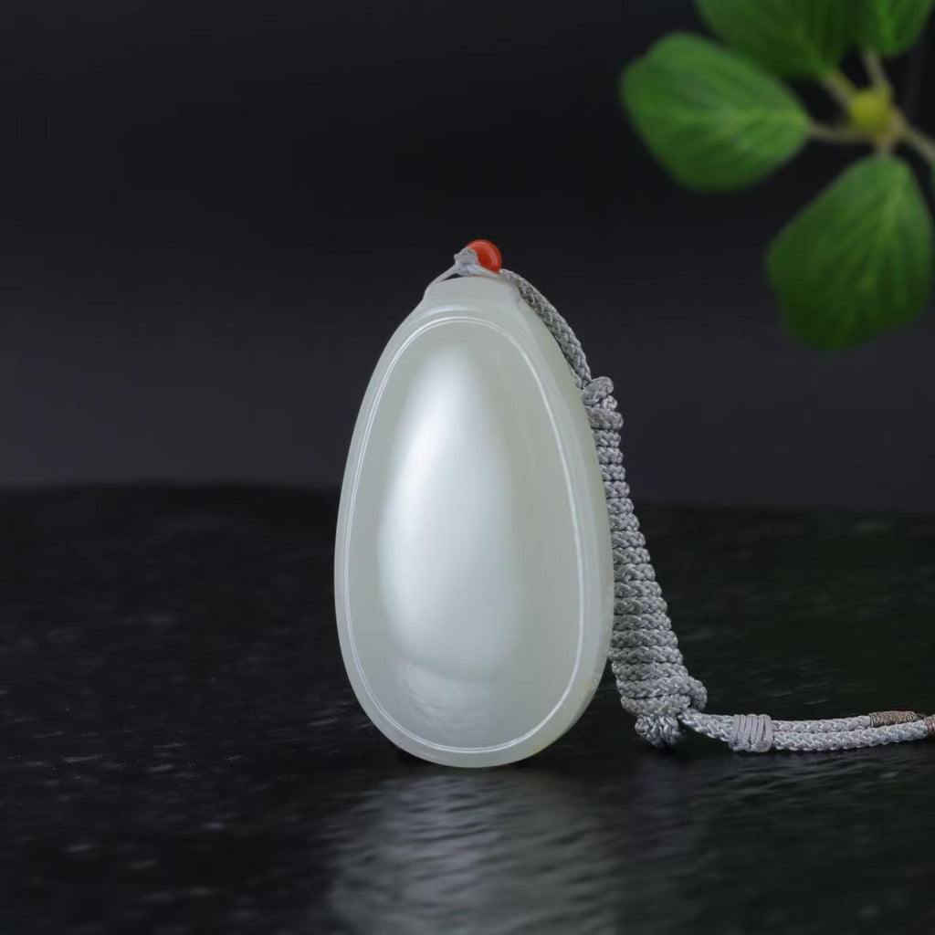 和田玉白玉无事牌挂件（40.8g）