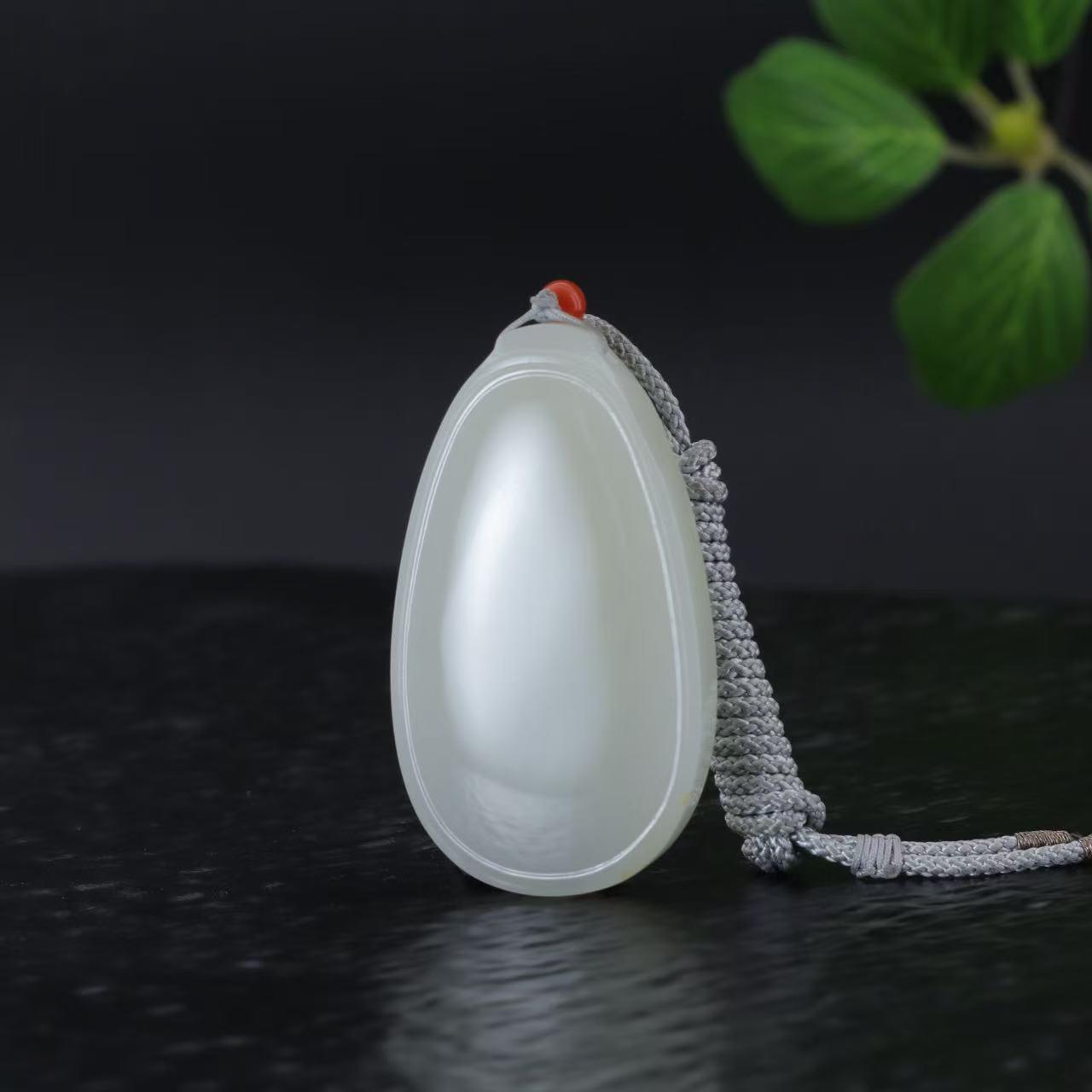 和田玉白玉无事牌挂件（40.8g）