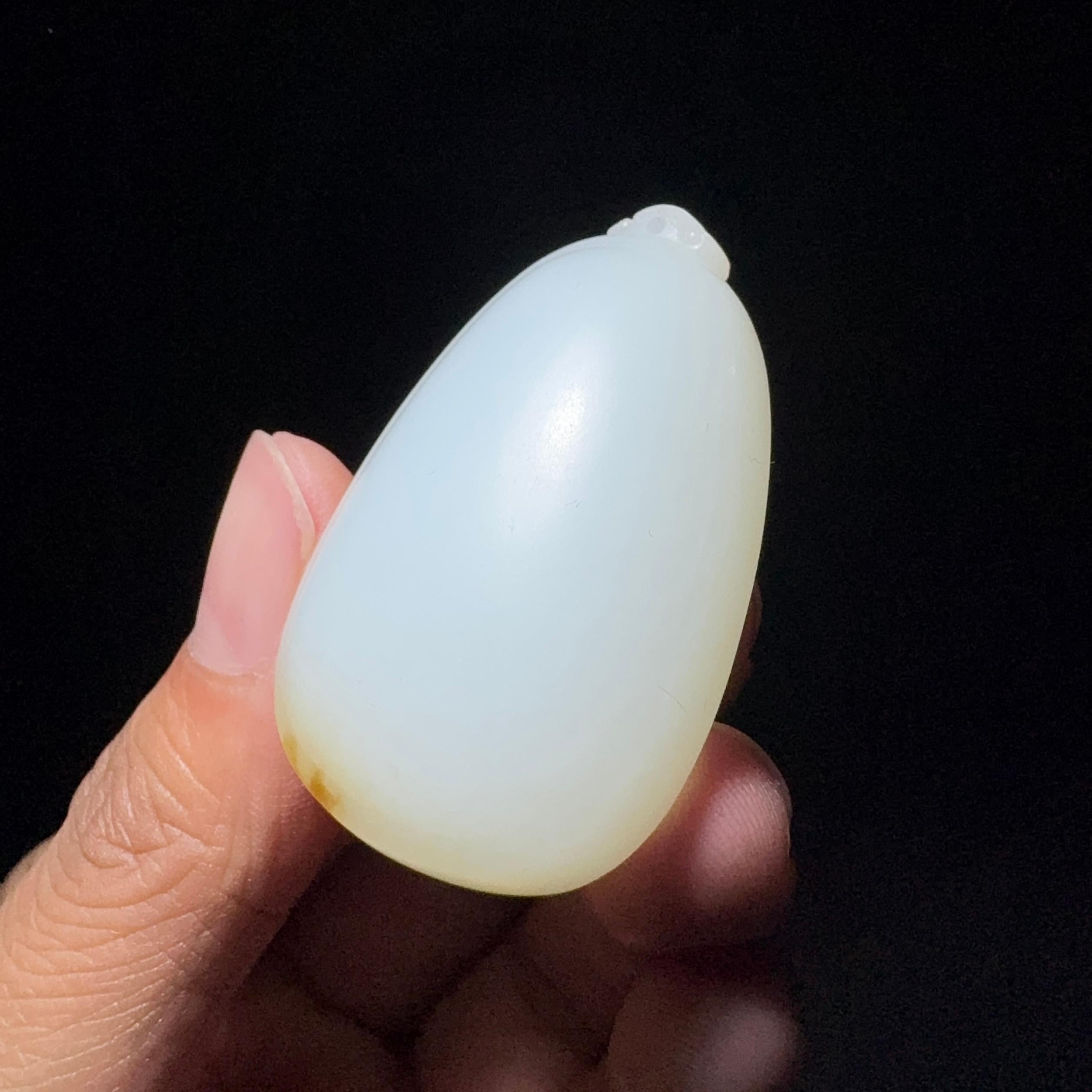 和田玉糖白水滴平安牌（24.9g）