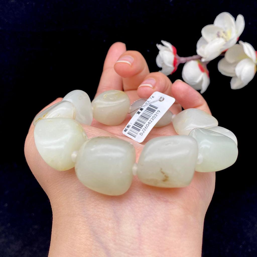 和田玉洒金皮籽料【精品手串】（93.7g）