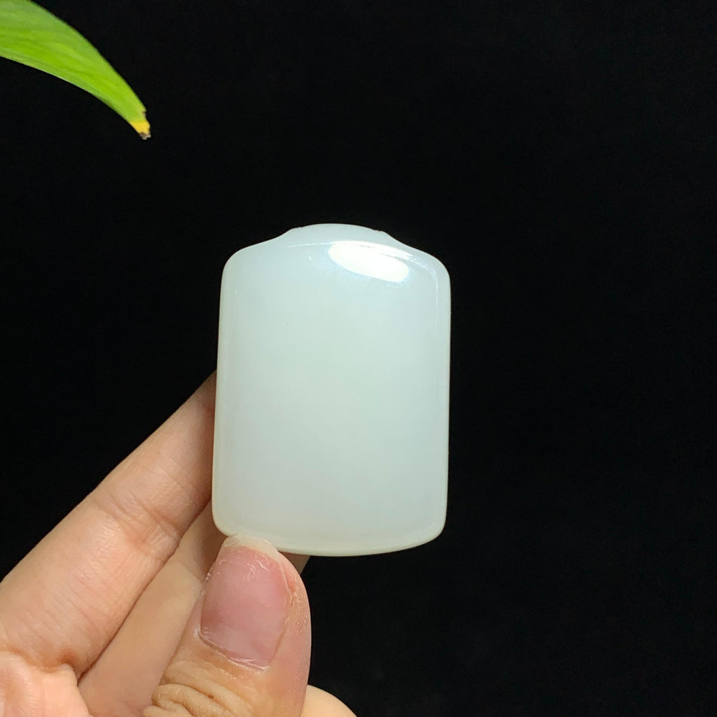 和田山料高冰底白玉无事牌挂件（50.0g）