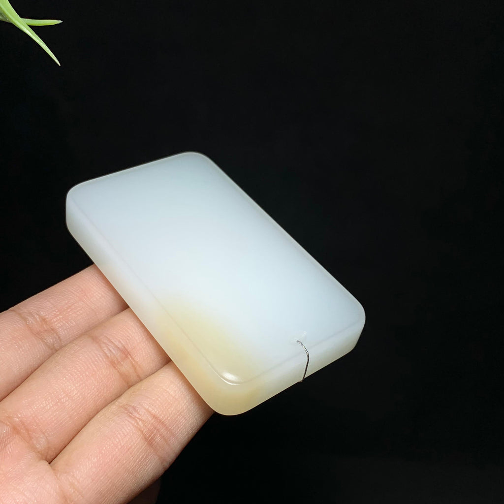高品质和田羊脂糖白玉无事牌（82.0g）