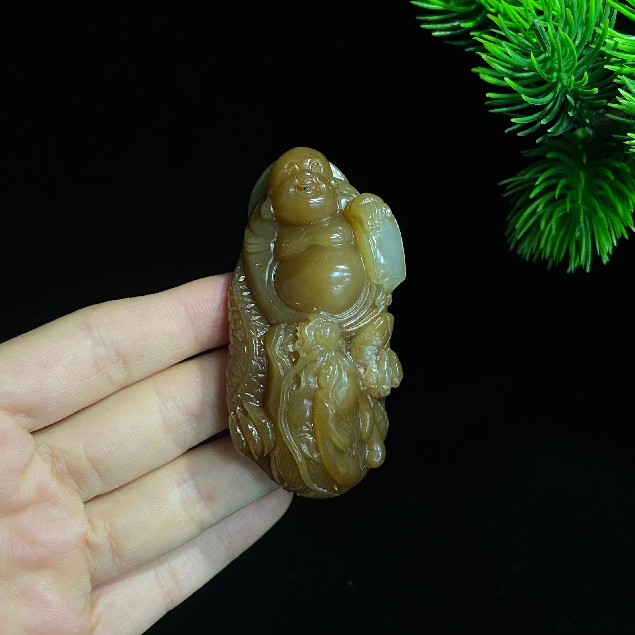 和田且末金山糖玉御龙佛公挂件（66.0g）