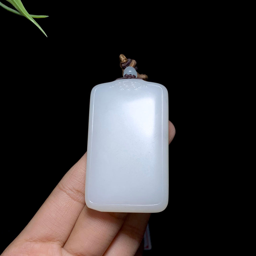 高品质和田羊脂白玉无事牌（51.5g）